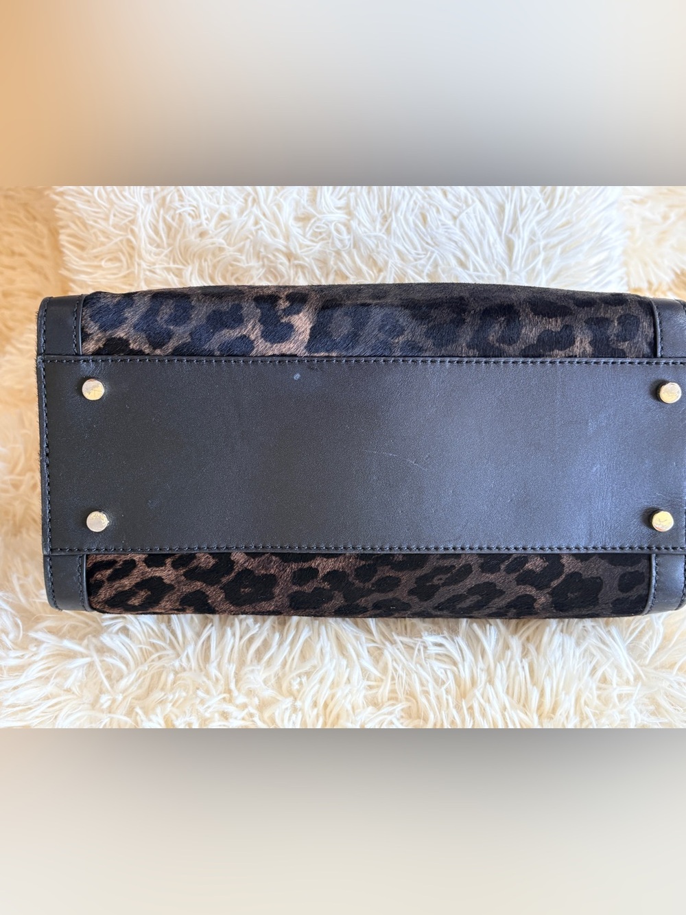 Kate Spade Brown Leopard Print Top Handle 3-Pocket Bag. Rare find! Elegant/ fun. - Picture 7 of 7